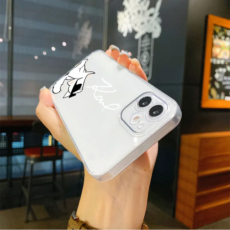 حافظة ناعمة شفافة بتصميم كرتوني لهاتف آيفون XR 13 12 11 Pro Max XS 16e 7 8 SE 15 14 16 Plus 17 Air