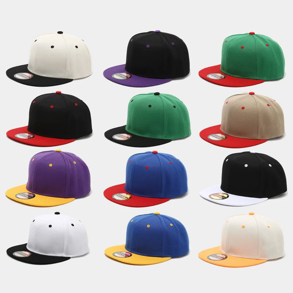 Chapeau hip-hop bloqué de couleur à la mode, casquette de canard à bord plat polyvalente américaine décontractée pour hommes et femmes, casquette de baseball