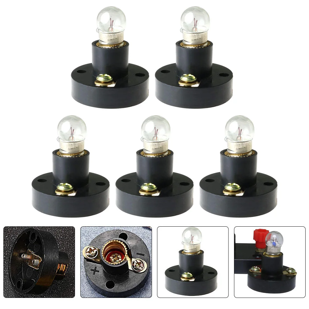 Portalámparas de tornillo E10, herramientas eléctricas experimentales, bombillas Led, Base de plástico, Mini potencia infantil, 5 uds.