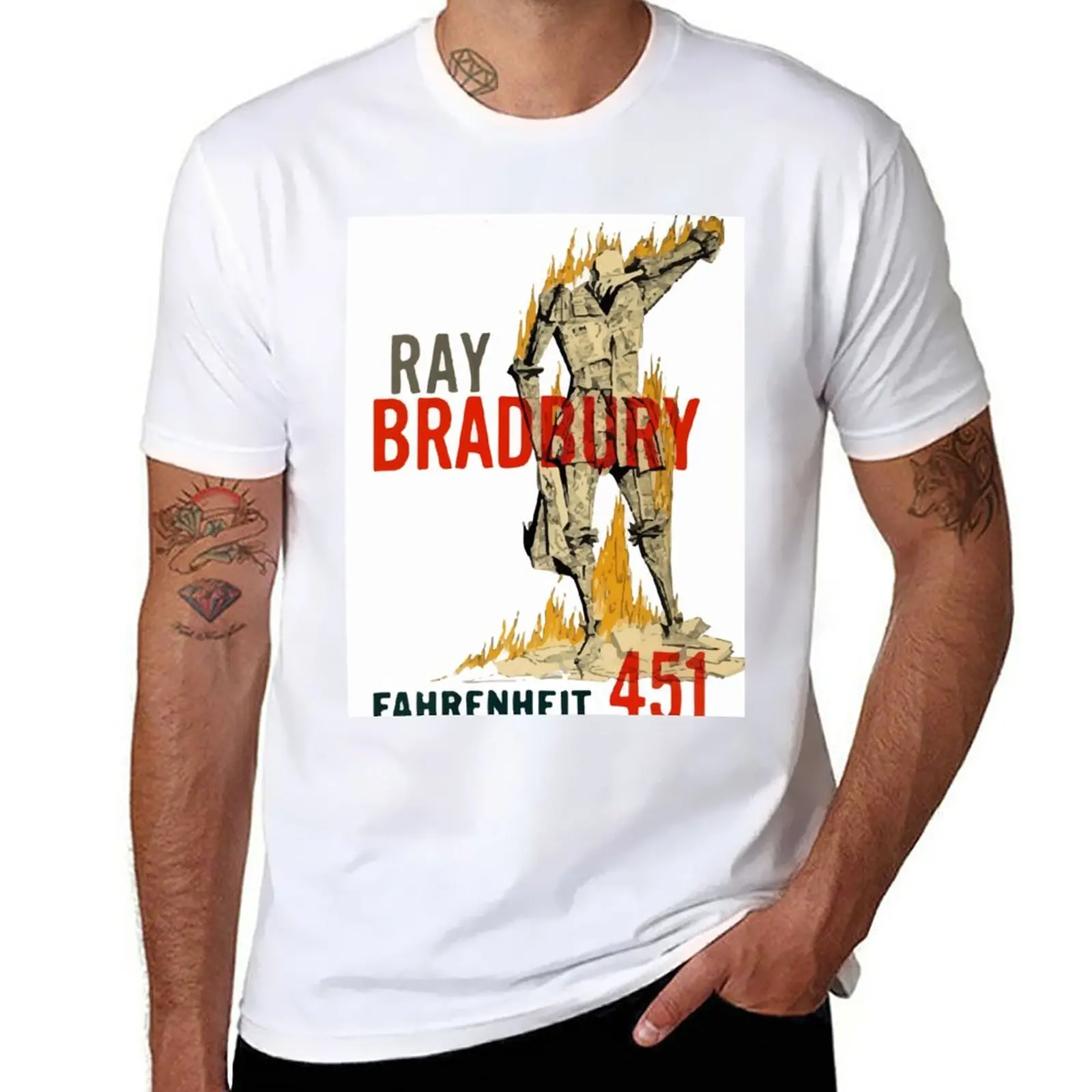 New Fahrenheit 451 first edition T-Shirt plus size tops Tee shirt korean fashion t shirts for men cotton