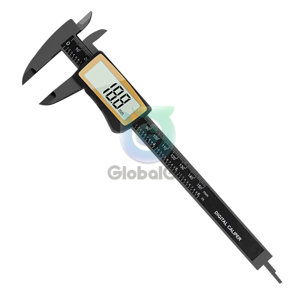 

Carbon Fiber Vernier Calipers 0-150mm Full Screen Electronic Digital Display High Precision Electronic Calipers Measure Tool