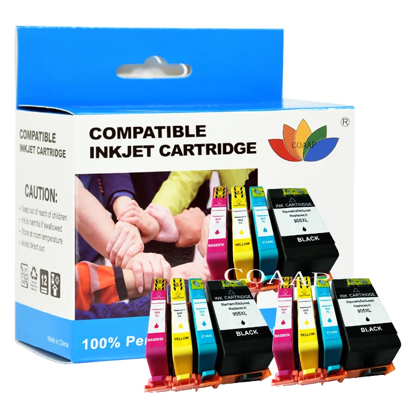 COAAP Compatible Ink for HP 905 905XL Cartridge With Chip for HP OfficeJet Pro 6960 6970 6950 6956 E212 All-in-One Printer