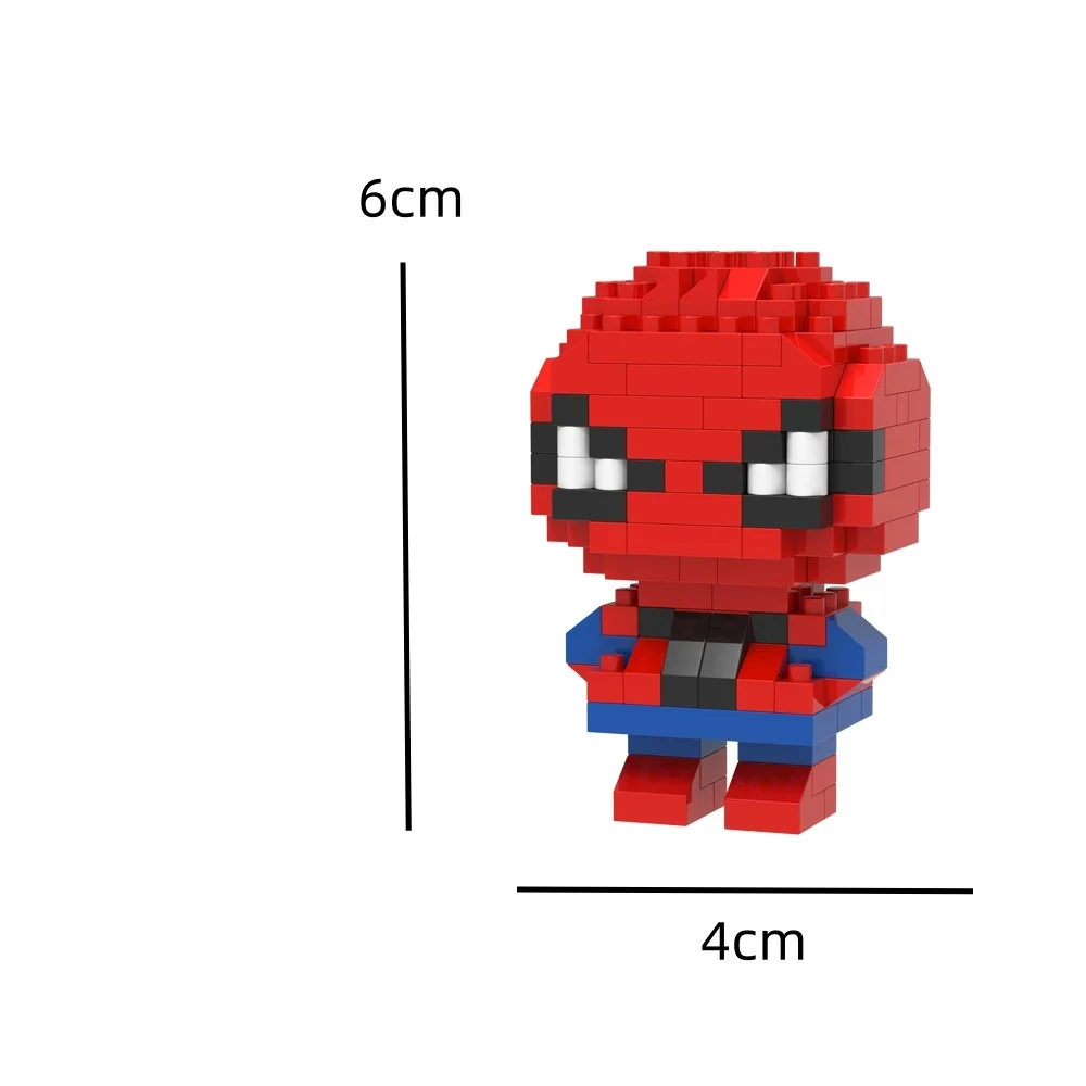 Disney Iron Man, Spider-Man high building blocks Stitch Kawaii mini desktop ornaments youth toys room decoration anime cartoon view 6