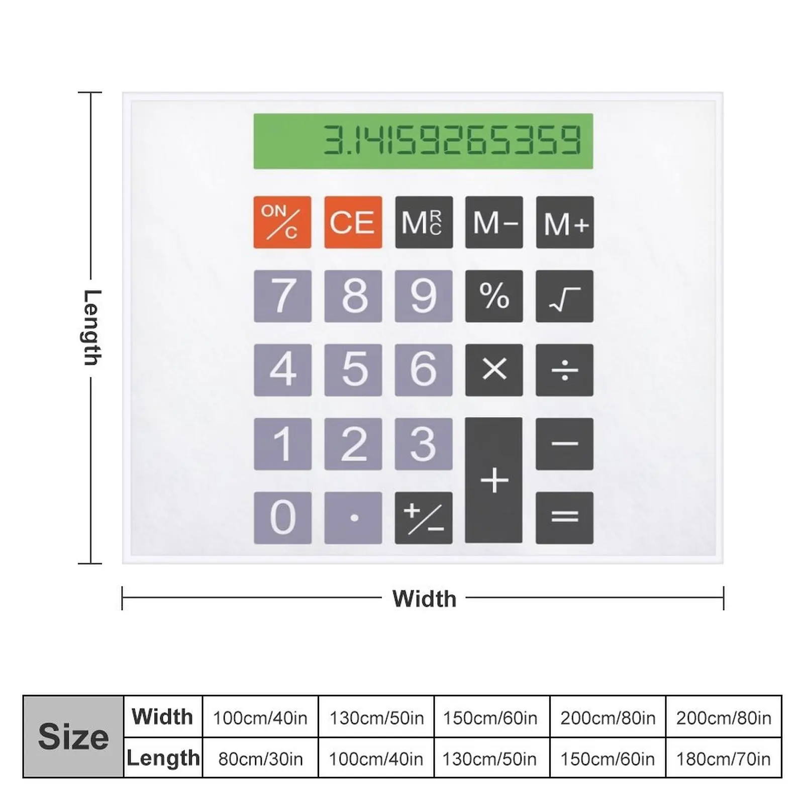 Calculator with Pi, Great Gift for Math Teacher Throw Blanket Cute Plaid cosplay anime Beach Decorative Throw Blankets