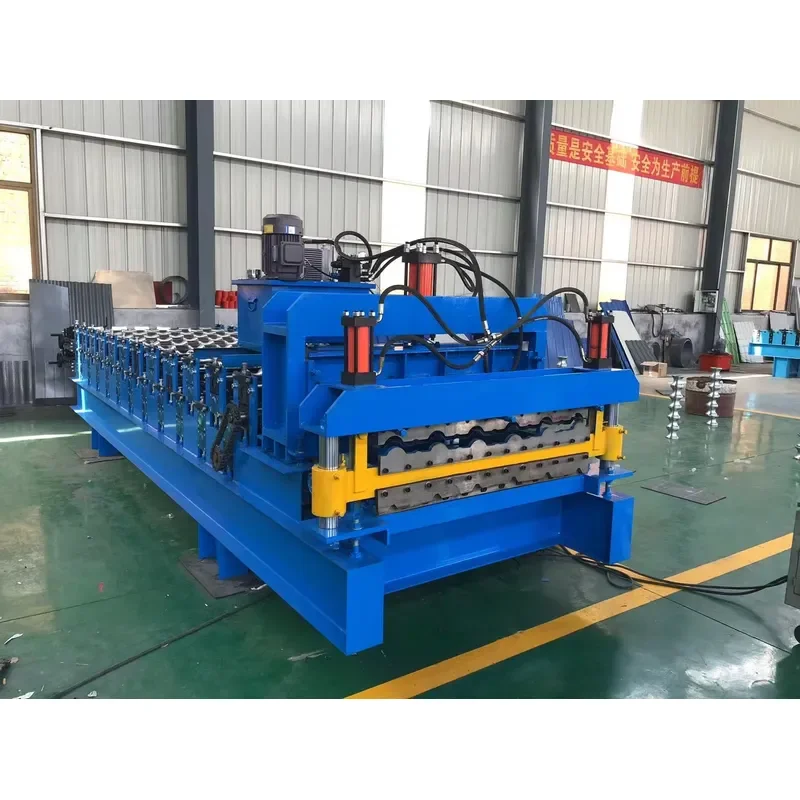China Manufacturers 1200mm Aluminum Tile Roof Panel Sheet Bamboo Shape Metal Roof Roll Forming Machine Motor Core for House