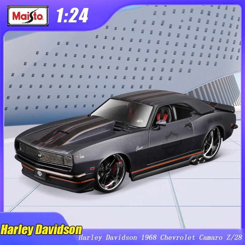 

1:24 Maisto Harley Davidson 1968 Chevrolet Camaro Z/28 литые прецизионные модели автомобилей из сплава Коллекция классических игрушек роскошный подарок