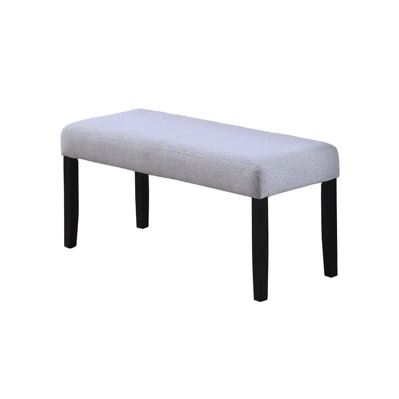 Contemporary Dining Bench with Charcoal Wooden Legs, Soft Fabric Upholstered, Ideal for Dining Room Seating