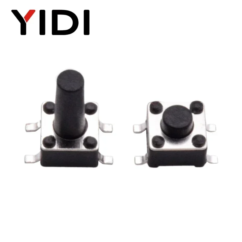 50 peças 4.5*4.5*4/5/6/7/8/9/10/12mm interruptor de botão tátil momentâneo liga/desliga 4 pinos smd smt microinterruptor conjunto eletrônico