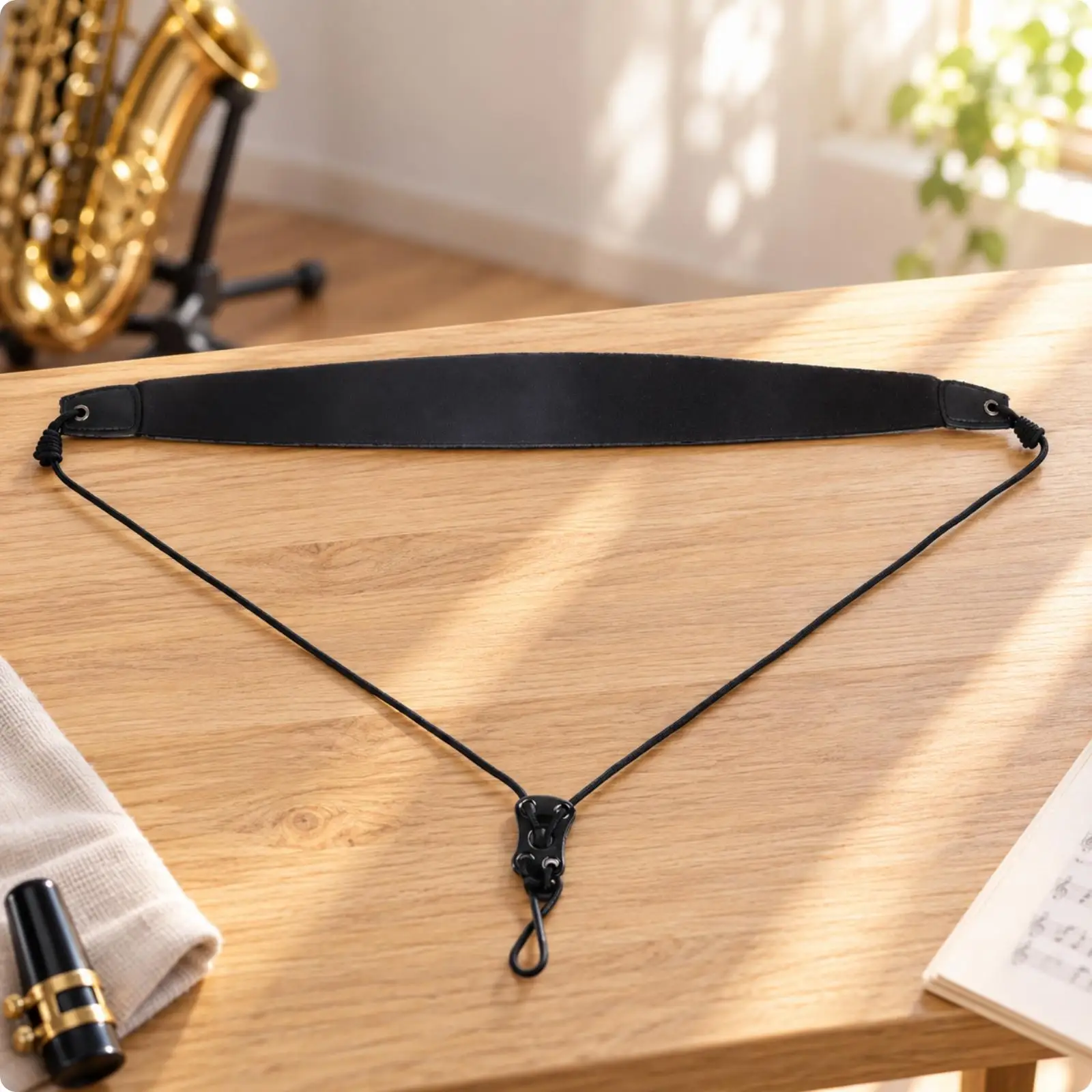 Neck-Worn Saxophone Strap Comfortable Saxophone Strap with Padded Shoulder Section Breathable for Performances, Rehearsals,