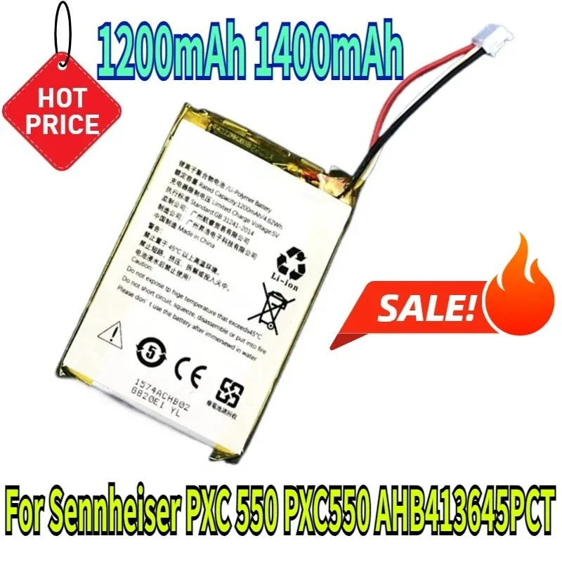 1200/1400mAh Replacement Battery for Sennheiser PXC 550 PXC550 AHB413645PCT II Noise Cancelling Wireless Bluetooth Headphones
