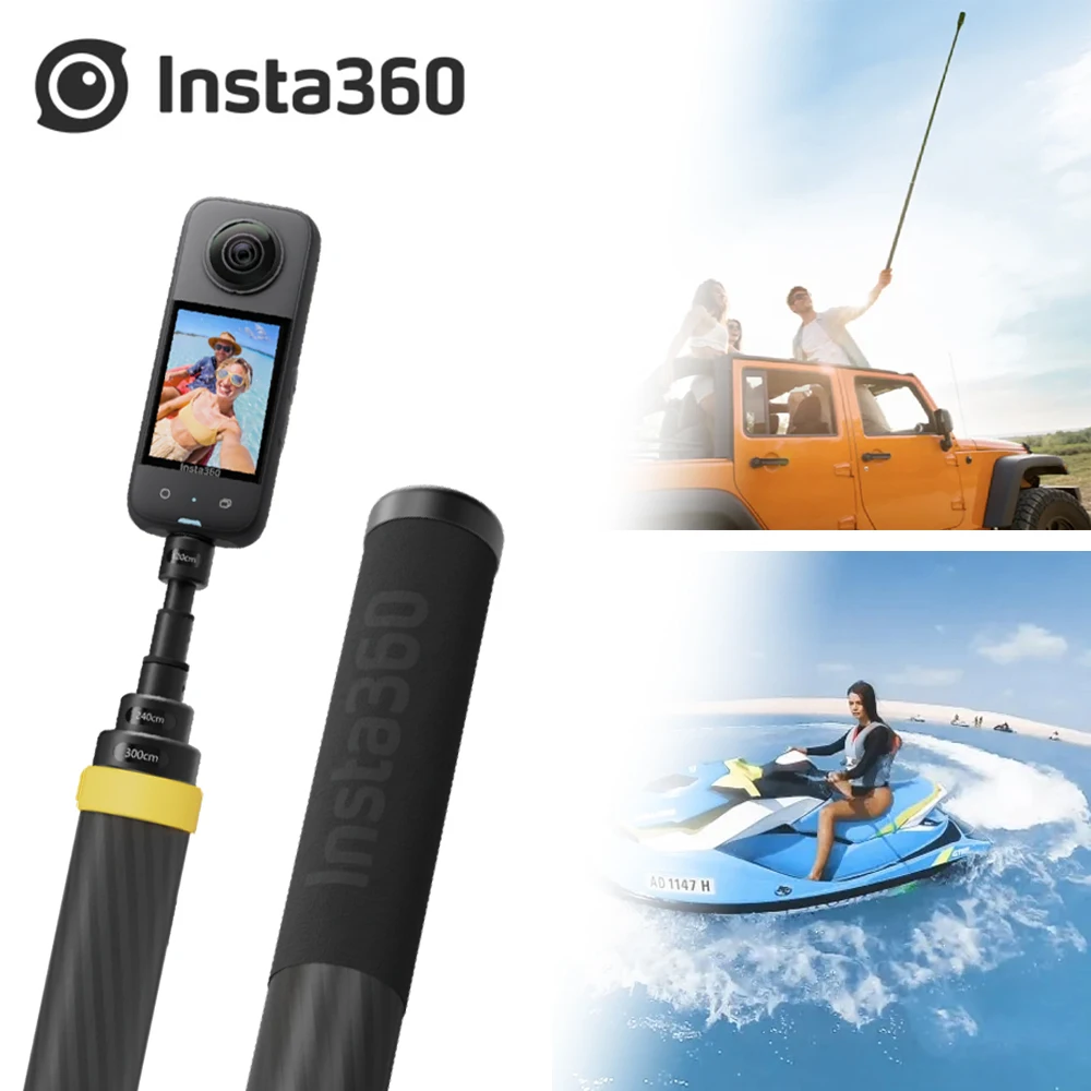 

Insta360 Enhanced Extended Edition Selfie Stick for Insta 360 X4 X3 ONE X2 R X RS Ultra-Long 3 Meters Selfie Stick Accessories