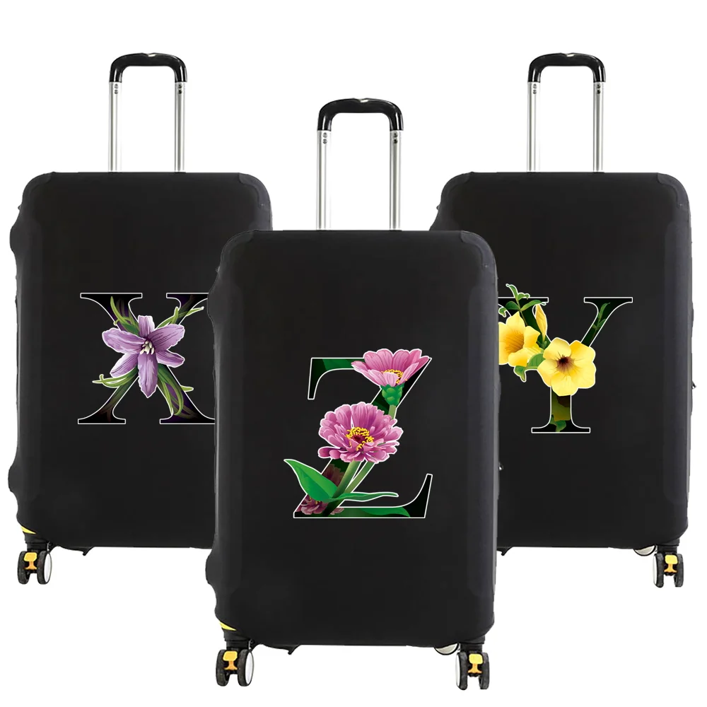 

Travel Luggage Protective Cover Suitcase Case Cover Flower 26 Letter Pattern Elastic Luggage Cover Apply To 18-28inch Suitcase