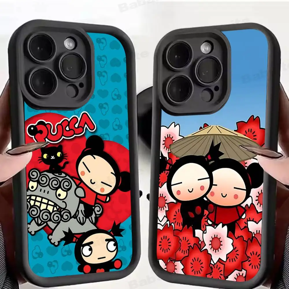 

Cute Cartoon Pucca Garu Phone Case For IPhone 16 15 14 Plus 13 12 11 17 Pro Max Pro Soft Cover