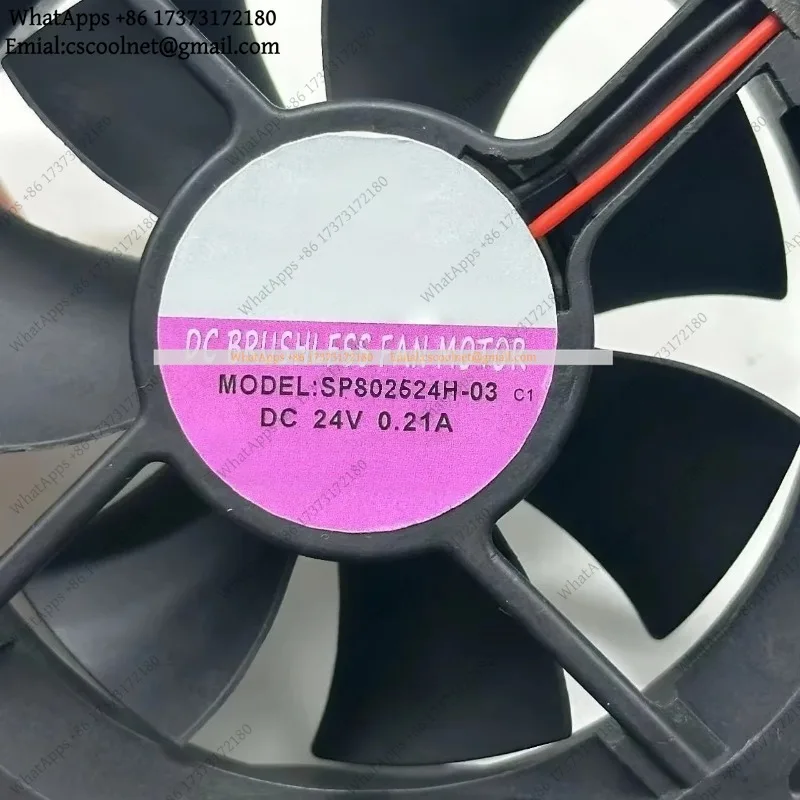 SP802524H-03 DC 24V 0.21A 80x80x25mm 2-Wire Cooling Fan for Server Chassis Heatsink