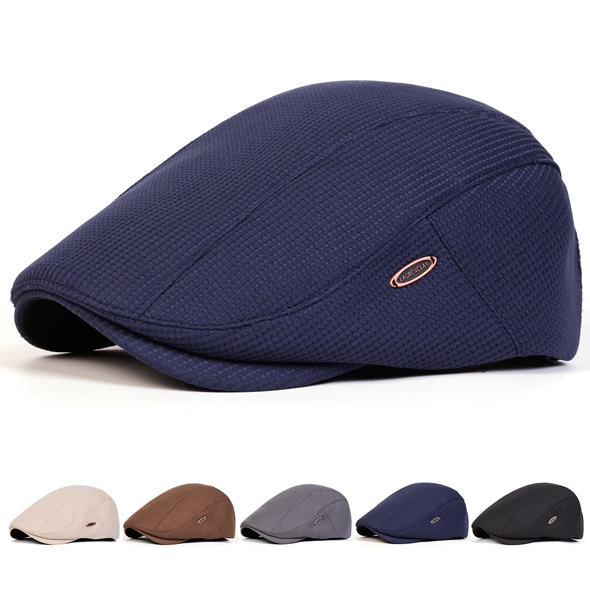 Men Side Label Solid Color Newsboy Caps British Painters Hats Spring and Autumn Flat Cap Hip Hop Berets