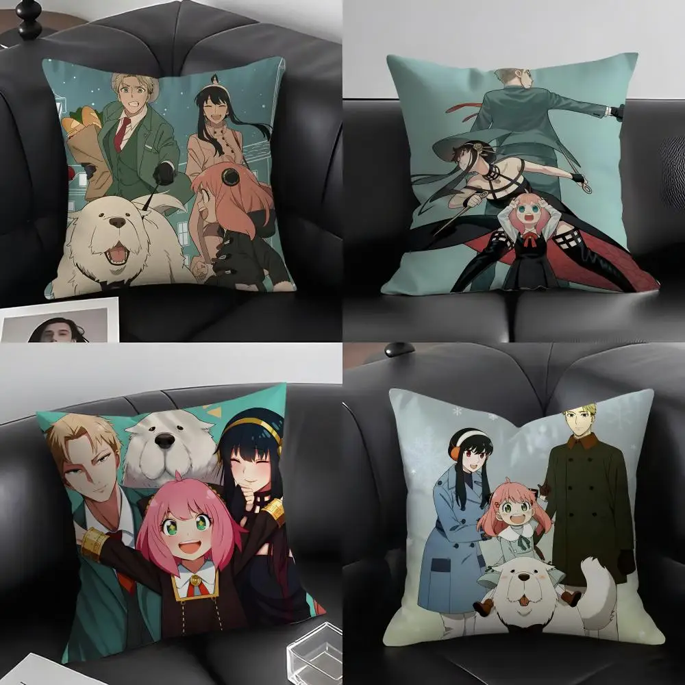 S-SPY X FAMILY Anime Cushion Cover Pillowcase Ultra Soft Skin Friendly Fabric Cloud Like Comfort & Concealed Zipper