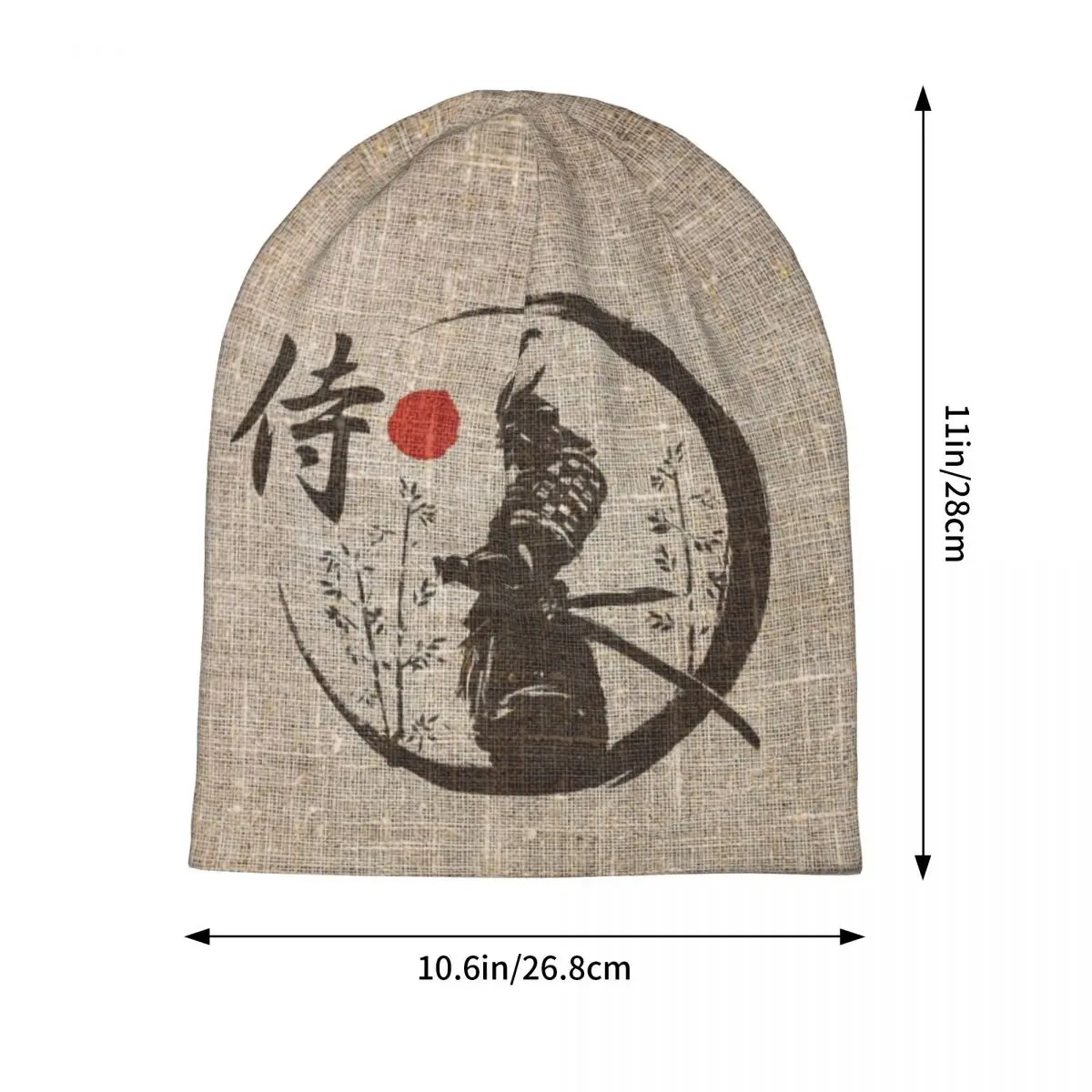 Japanese Warrior Cool Bonnet Hat Vintage Outdoor Samurai Skullies Beanies Hat Unisex Warm Dual-use Cap