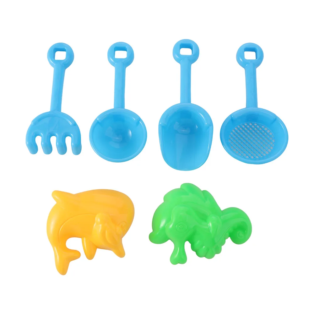 Crab Fish Mold Beach Sand Play Parent-Child Interactive Beach Shovel Bucket Set Plastic 7pcs/Set Summer Beach Gifts