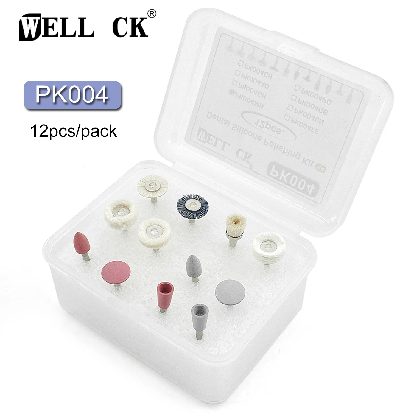 

12pcs/Box WELLCK Dental Polisher Kit PK004 For Low-Speed Handpiece Dental Composite Kit Dentistry Porcelain/Natural Teeth