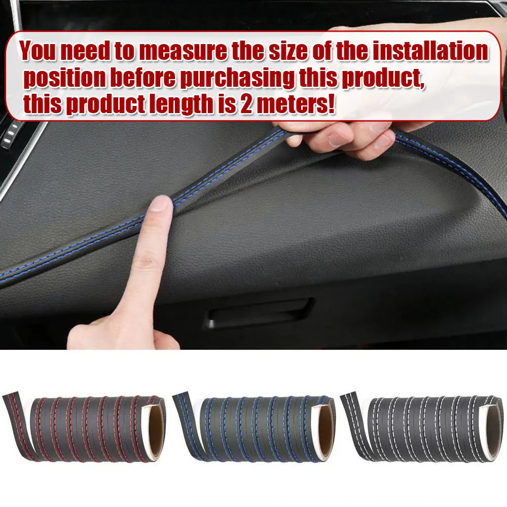 Car Mouldings Trim Pu Leather Braid Decorative Line Strip for Door Dashboard Sticker Universal Car Interior Sticker Accessories