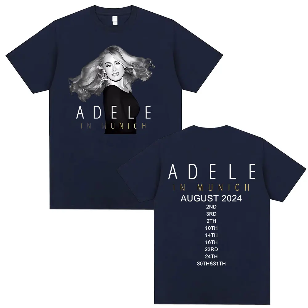 Popular Singer Adele in Munich Tour August 2024 Graphics T Shirts Men Women Fashion Oversized T-shirt Man Casual Cotton Tshirt