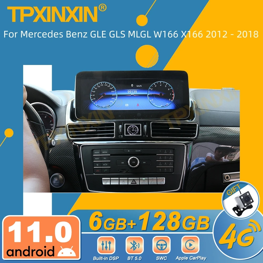 For Mercedes Benz GLE GLS MLGL W166 X166 2012 - 2018 Android Car Radio 2Din Stereo Receiver Autoradio Multimedia Player GPS Navi