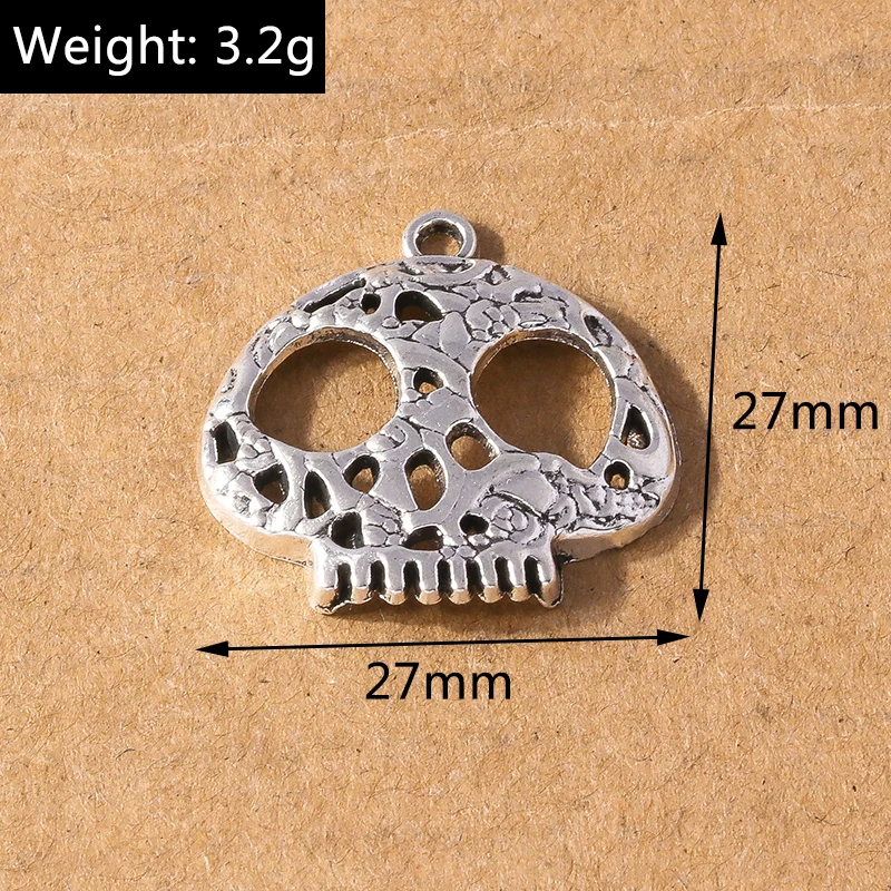10 Stück Metall-Fledermaus-Anhänger, Halloween-Totenkopf-Kürbis-Anhänger für die Herstellung von Halsketten, Armbändern, handgefertigten DIY-Schmuckstücken – Detail 21