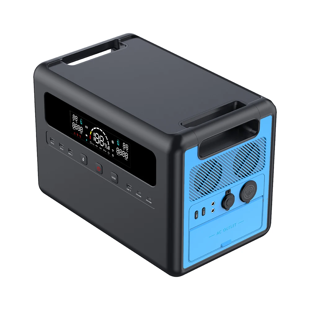 

2000 Watt Emergency Outdoor Mobile Camping Home Rechargeable Lifepo4 Solar Generator Battery Pack 2000w Portable Power Station