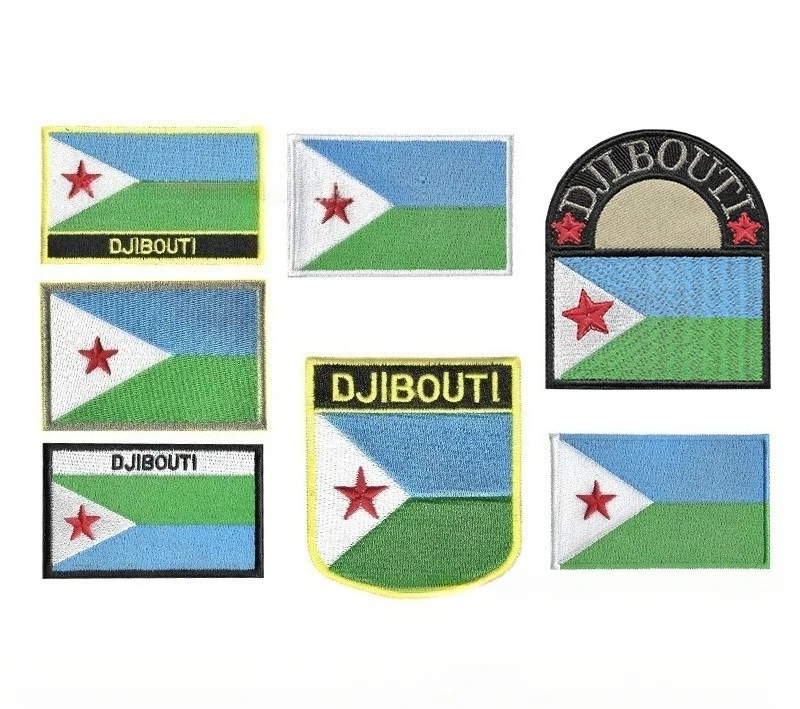 Африканская страна Джибути, национальный флаг, вышивка на крючках и петлях, нашивки для тактического снаряжения, сделай сам, военный щит, эмблема, китайская кепка, значок Африканская страна Джибути, национальный флаг, вышивка на крючках и петлях, нашивки для тактического снаряжения, сделай сам, военный щит, эмблема, китайская кепка, значок