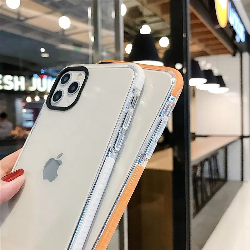 For iphone14pro two-color drop proof case X Soft transparent tpu for Apple 7/8 waterproof print case