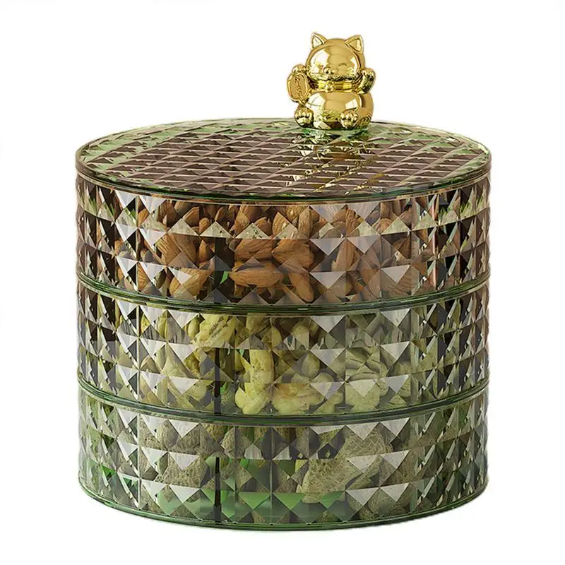 Snackle Box Container  Rotating dried fruit storage multifunctional Luxury high-end candy Dim sum box for living room