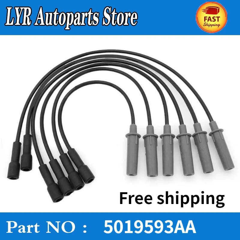 

6X Spark Plug Wires for Dodge Grand Caravan 3.3L/ 3.8L Chrysler 3.8L 5019593AA car Accessories