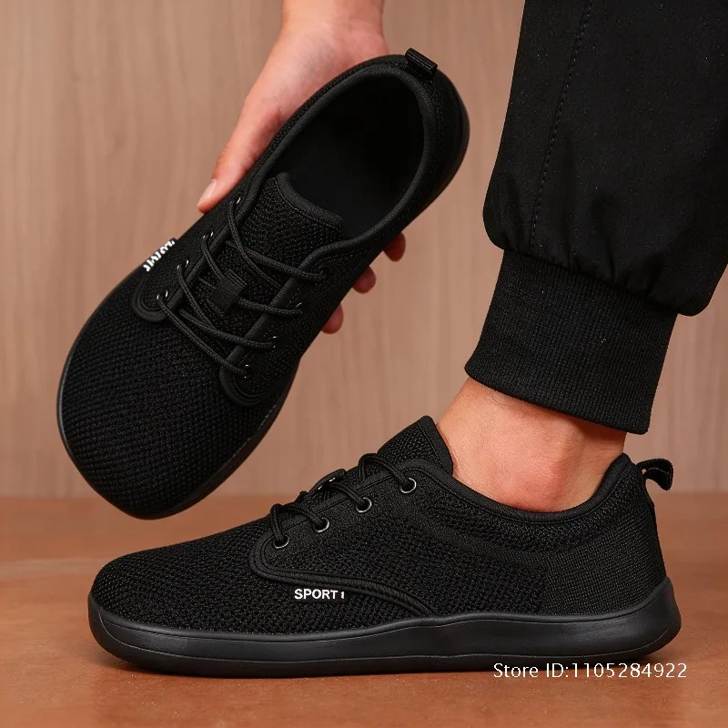 

2026Summer Men's Running Shoes Barefoot Fitness Mesh Sports Shoes Women Flat Bottom Wide Foot Shoes Slow Running Brand Sneakers