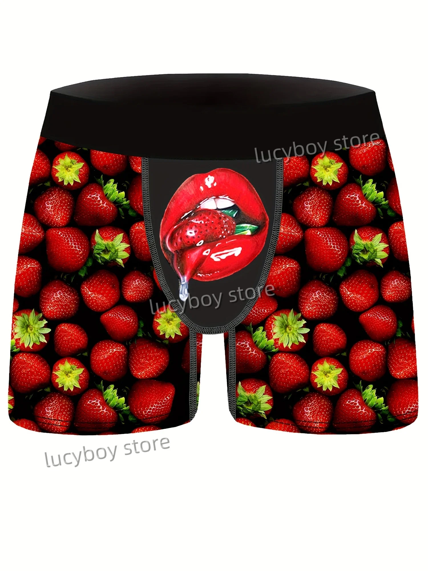 

Mens Strawberry peanut print Boxers Shorts Panties Men's Underpants Comfortable Eggplant print Man Underwear Mens Clothing