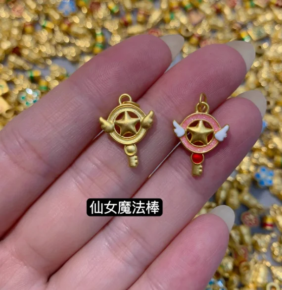 24k pure gold star pendant for girls 3d hard gold jewelry accessories pink pendants