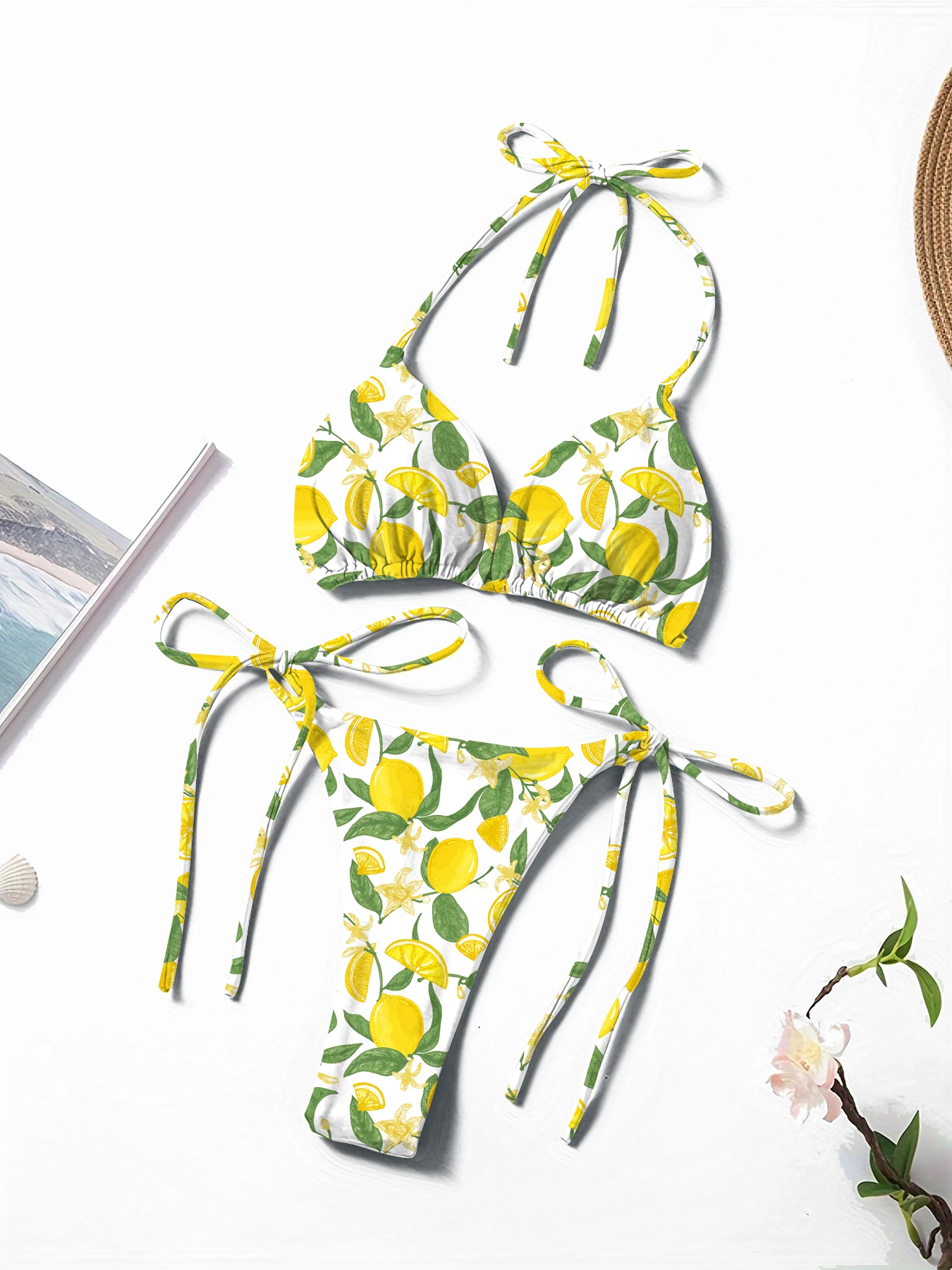 

Новый европейский и американский стиль: модный купальник-бикини для женщин, однотонный, сексуальный, на шнуровке, в стиле Hot Girl.