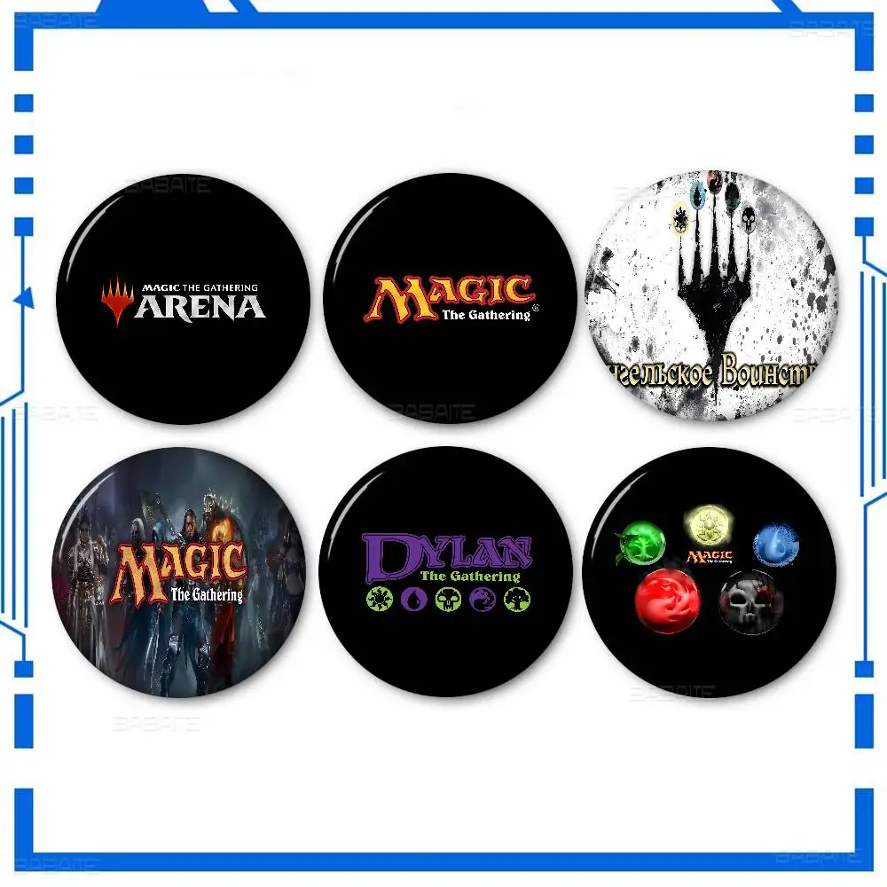 Gamer M-Magic The G-Gathering Creative Pins Funny Round Snap-in Brooch Badge Backpack Hat Accessories Jewelry Gifts for Friend