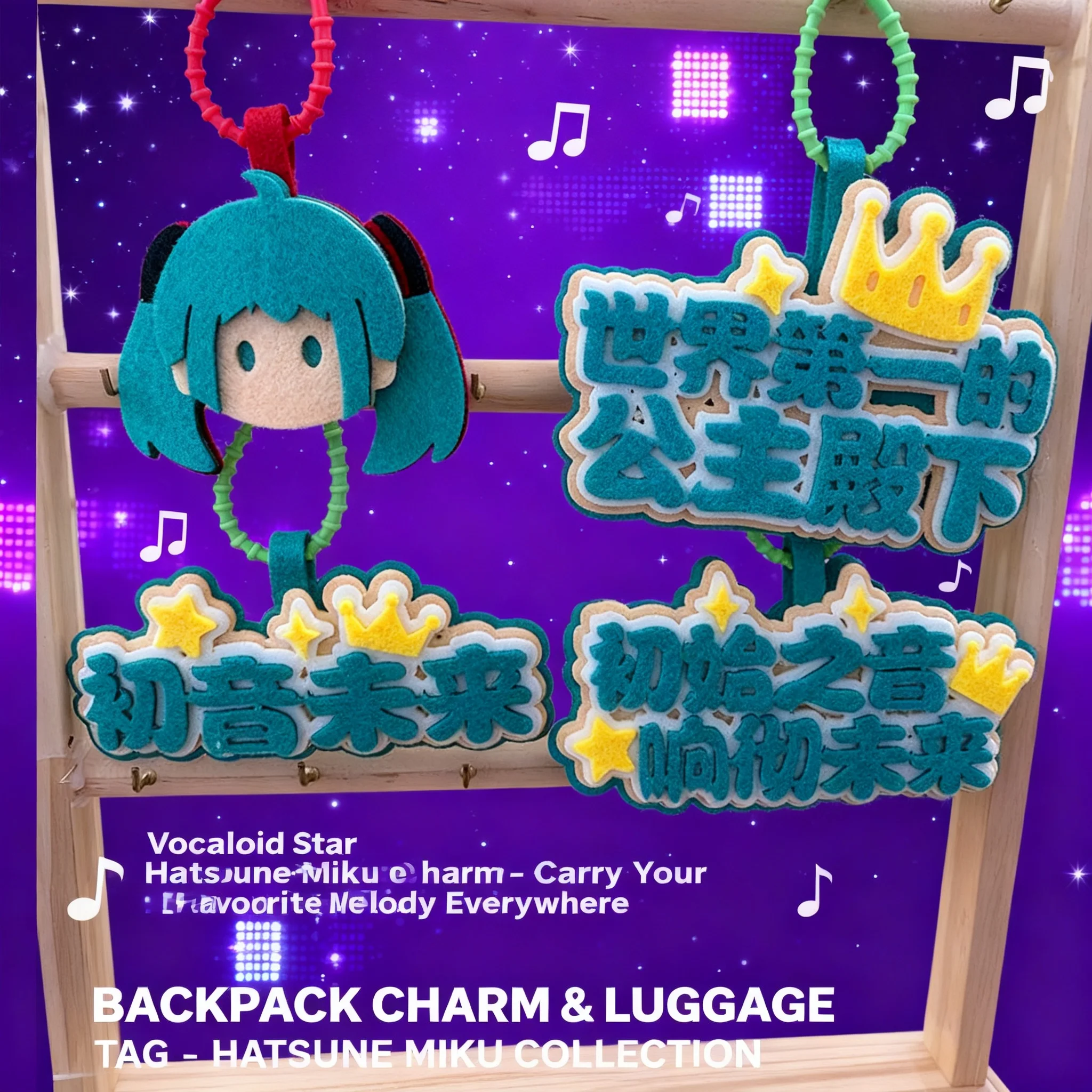 

Брелок Хацунэ Мику из фетра, плюшевый, креативный, с забавным текстом, подвеска для сумки, аксессуар для школьной сумки, подарок для фанатов аниме и косплея