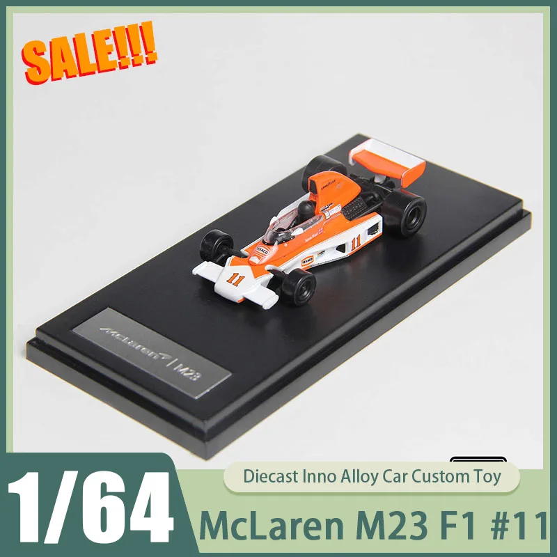 

New In Stock Lcd 1:64 Mclaren M23 Cosworth 11 F1 Race Car Diecast Model Collectible Alloy Vehicle With Display Base Toys Boy Kid
