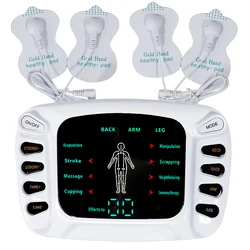 Masajeador Tens electrónico portátil, máquina de fisioterapia EMS para alivio del dolor, mioestimulación muscular, acupuntura, pulso, 8 modos