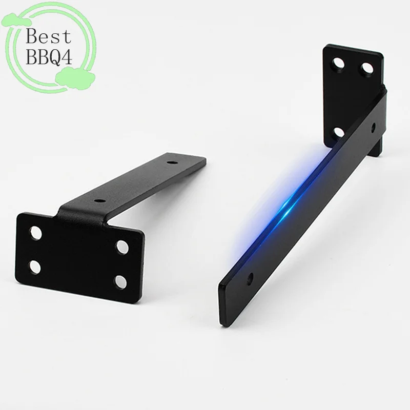 BBQ4 1 Juego de Soportes de Hierro Fundido Resistentes para Estantes, Soportes Flotantes para Estantes, Soportes en L Invisibles de 4 mm de Grosor para Soporte de Estantes
