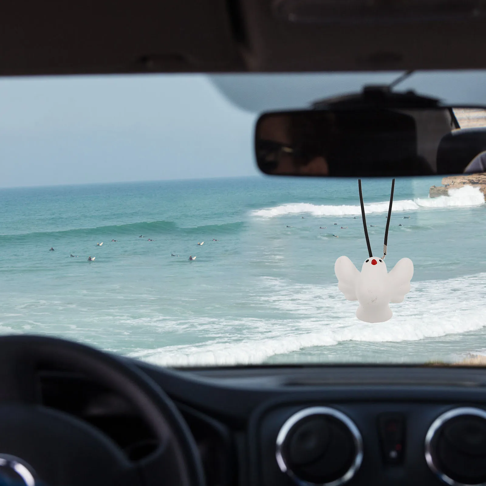 

Cute Car Rearview Mirror Hanging Pendant Small Dove Charm Car Interior Hanging Ornament Dashboard Decoration Tiny Charms