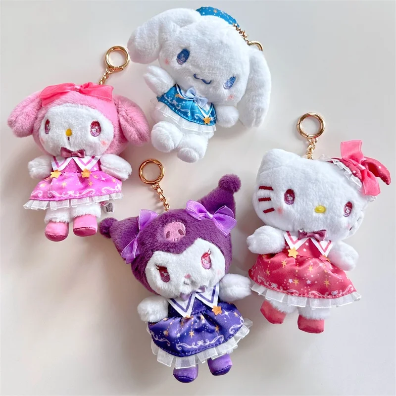 Cute Kuromi Melody Hellokitty Key Chain Girl Cartoon Car Creative Plush Key Chain Kawaii Lady Bag Accessories