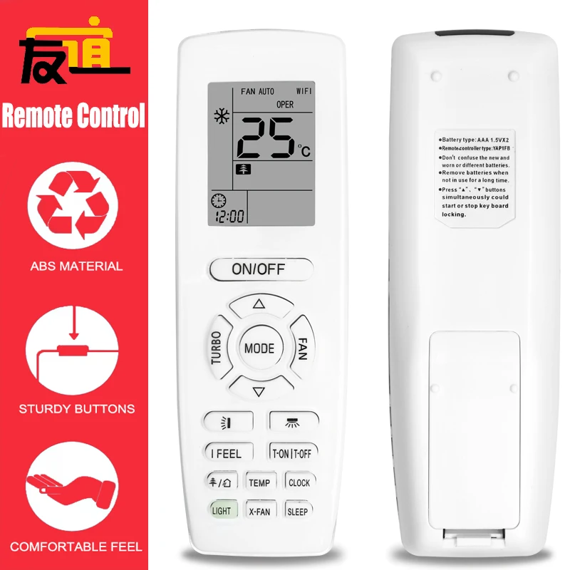 

Universal YAP1FB AC Remote (YAP1FB2/YAD1F/YV1L1) for GREE/ONIDA/Noblex Klimaanlage GWH12QB-K6DNC4I/8I