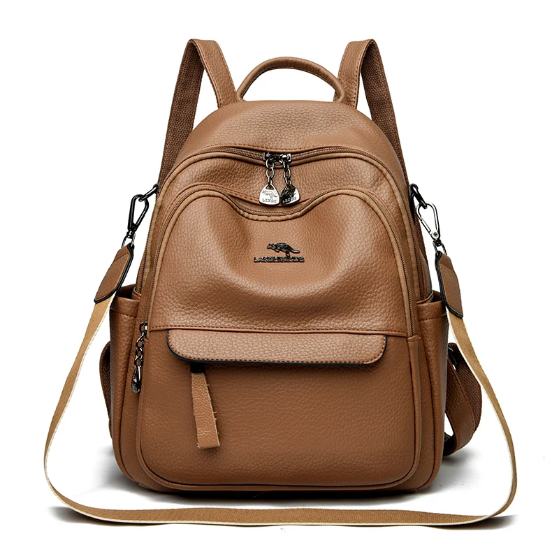 Women \'s Backpack Shoulder PU High-Capacity Ladies 2024 Year Women\'s Bags School Travel Bag Fashion For Girls wallet