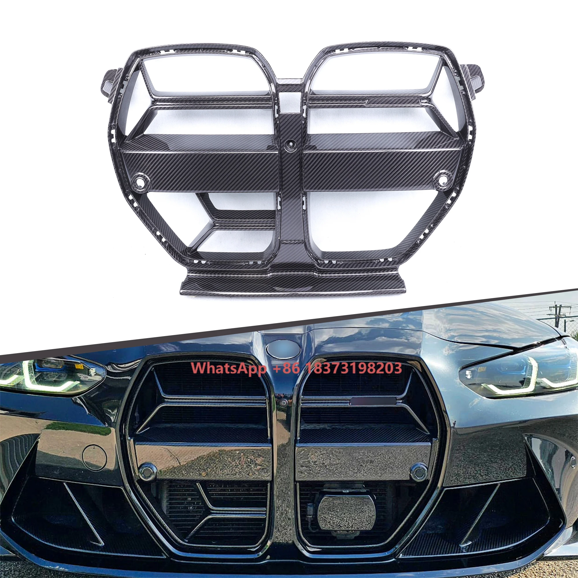 

Dry Carbon Fiber CSL Style Car Parts Front Bumper Center Mesh Grille With ACC for G80 G81 G82 G83 M3 M4 2021+