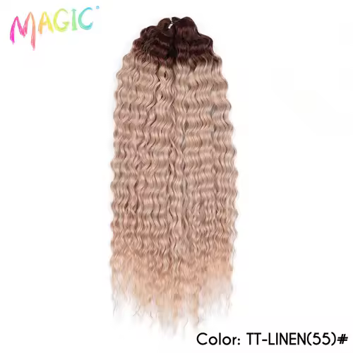 Magic Ariel Curl Hair Water Wave Twist Crochet Hair Synthetic Braid Hair Ombre Blonde 22 Inch Deep Wave Braiding Hair Extension - Image 54