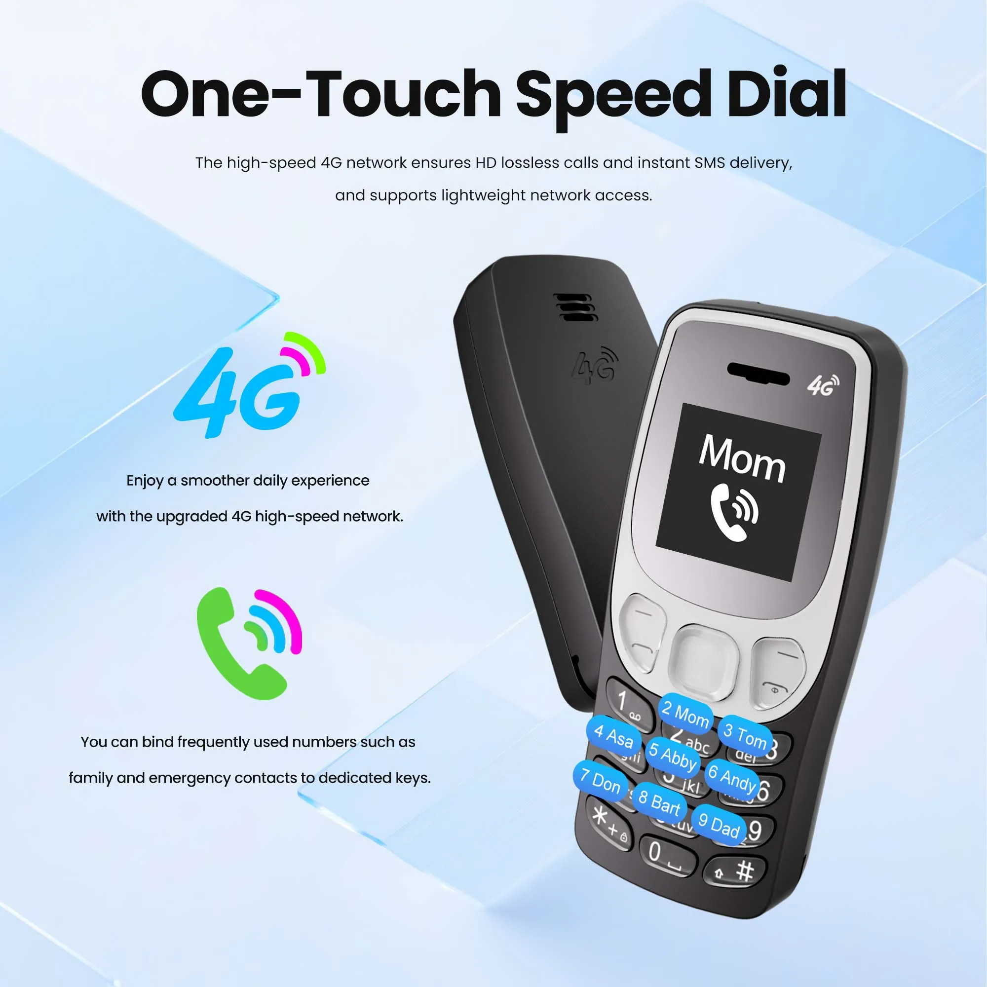 SERVO BM80 Mini Pocket 4G LTE Feature Phone 0.85