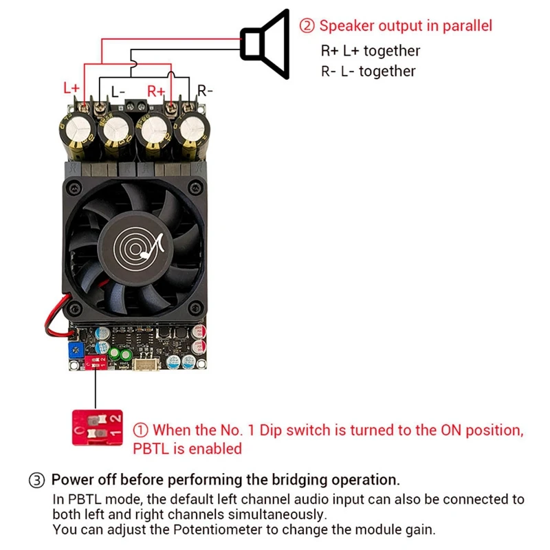 ZK-3002 TPA3255 Pure Rear Level Digital Amplifier Board Stereo 300W X2 Bridged Mono 600W AMP Music Easy Install Easy To Use