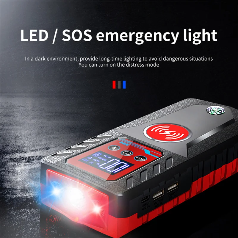 229800mah 8000A Portable Jump Starter 12V High-power Automobile Emergency Starting Power Supply For Diesel Gasoline Vehicle